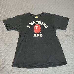 A Bathing Ape BAPE Color Camo College Tee Black Red T-Shirt Mens Large